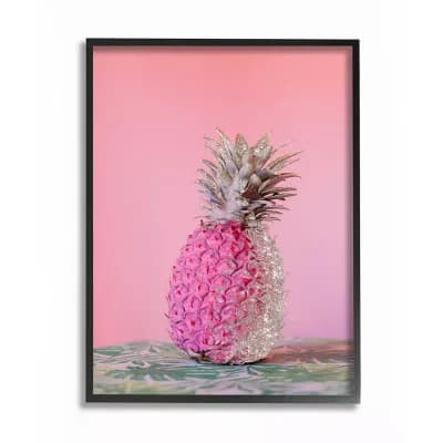 Stupell Home Decor Glam Glitter Pineapple Framed Wall Art - Size: 16X20
