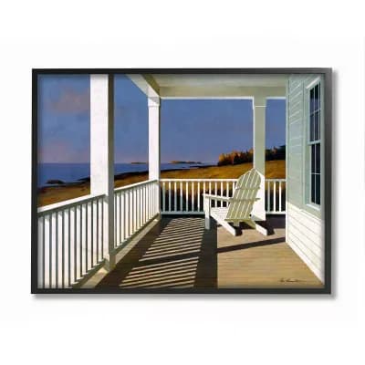 Stupell Home Decor Cottage Porch Scene at Sunset Coastal Landscape Painting Wall Art