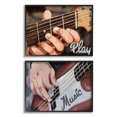 Stupell Home Decor Play Music Framed Wall Art 2 pc Set - Size: 11X14