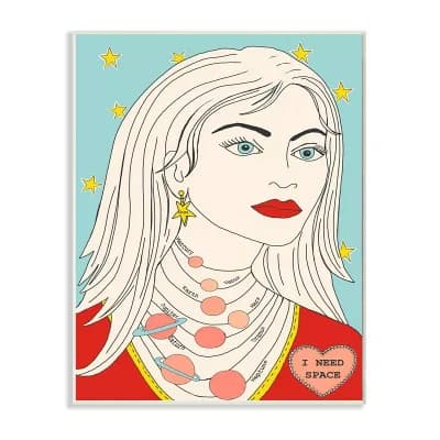 Stupell Home Decor Women's Fashion Accessory Portrait Space Theme Jewelry Wall Art - Size: 13X19