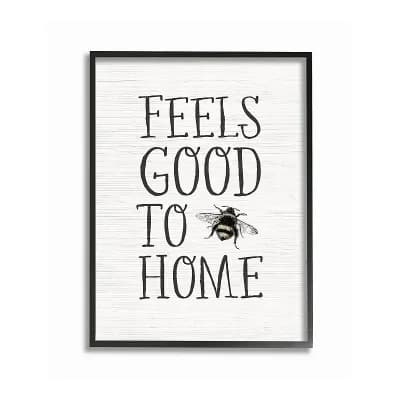 Stupell Home Decor Feels Good to Bee Home Framed Wall Art- Size Large