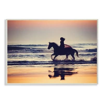 Stupell Home Decor Sunset Beach Horseback Rider Wall Art - Size: 10X15