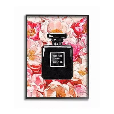 Stupell Home Decor Black Perfume Watercolor Framed Wall Art- Size 24x30