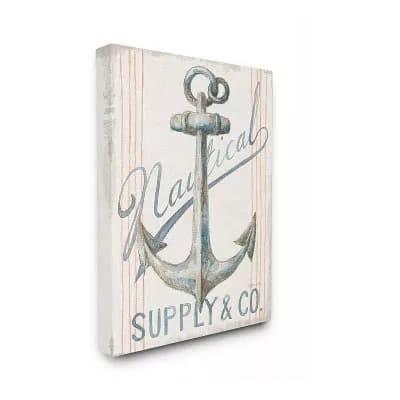 Stupell Home Decor Boat Anchor Canvas Wall Art- Size 36x48