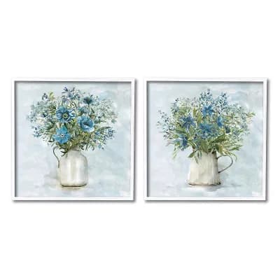 Stupell Home Decor Country Mixed Floral Bouquets Framed Wall Art Set