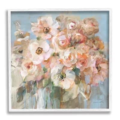 Stupell Home Decor Blushing Bouquet Pink White Floral Wall Art