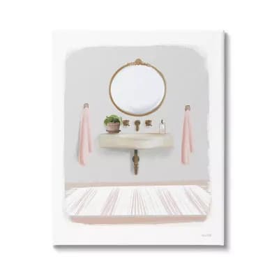 Stupell Home Decor Cozy Bathroom Sink Scene Canvas Wall Art