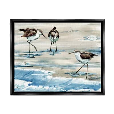 Stupell Home Decor Rockhampton Sandpipers Ocean Waves Framed Wall Art