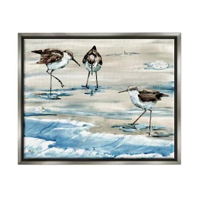 Stupell Home Decor Rockhampton Sandpipers Ocean Waves Framed Wall Art
