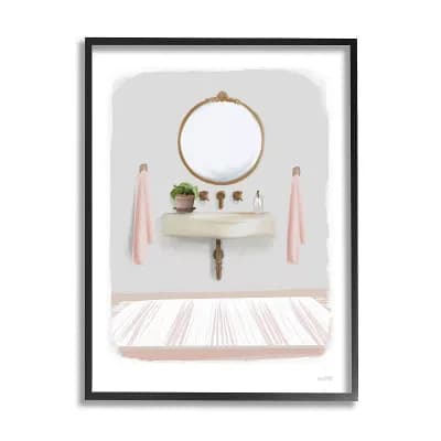 Stupell Home Decor Cozy Bathroom Sink Scene Framed Wall Art