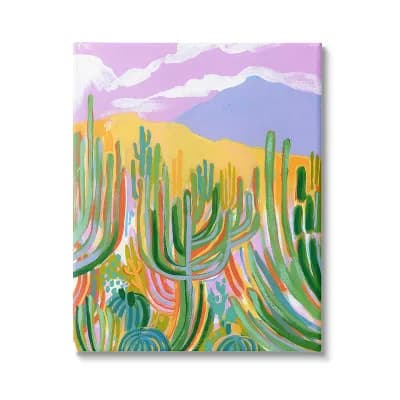 Stupell Home Decor Abstract Cactus Plants Desert Dunes Canvas Wall Art