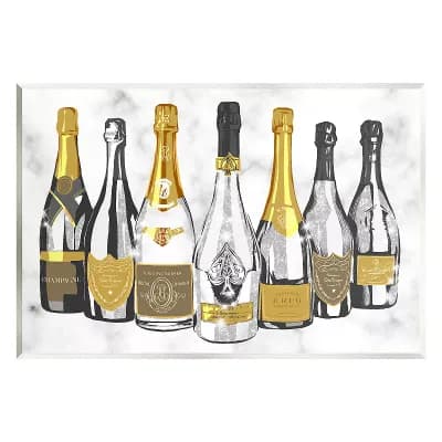 Stupell Home Decor Radiant Glam Twinkle Champagne Bottles Plaque Wall Art