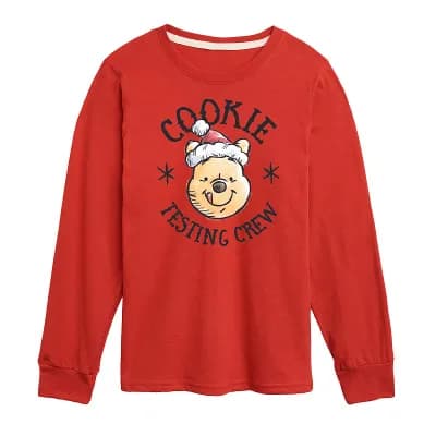 Disney's Winnie The Pooh Boys 8-20 Cookie Testing Crew Long Sleeve Graphic Tee