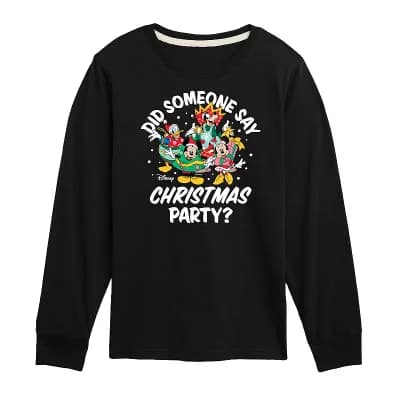 Disney's Mickey Mouse & Friends Boys 8-20 Christmas Party Long Sleeve Graphic Tee