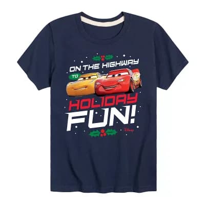 Disney / Pixar’s Cars Boys 8-20 On The Highway To Holiday Fun Graphic Tee