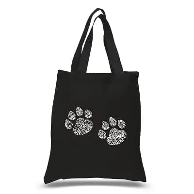 Small Word Art Tote Bag - Meow Cat Prints