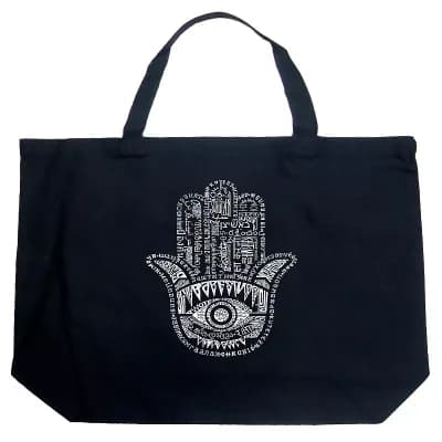 Large Word Art Tote Bag - Hamsa