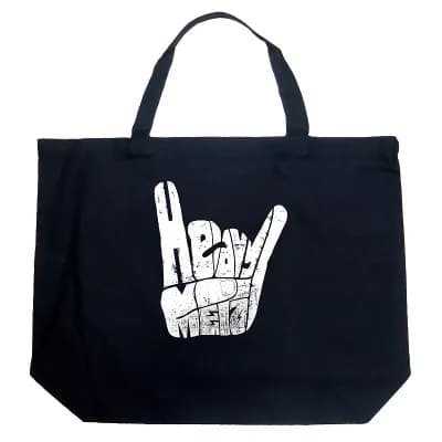 Large Word Art Tote Bag - Heavy Metal