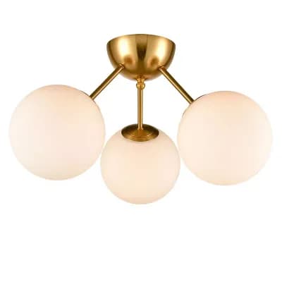 White Globe Sputnik Chandelier - 3 Light