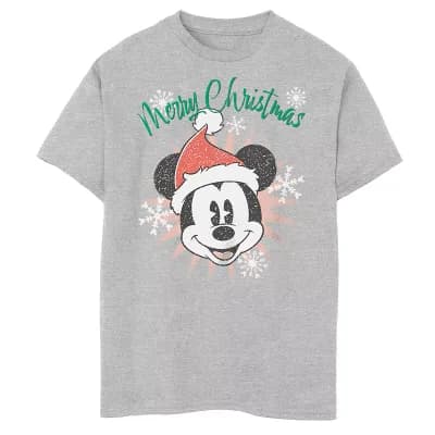Disney's Mickey Mouse Boys 6-20 Merry Christmas Snowflakes Graphic Tee