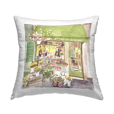 Stupell Home Decor French Flower Shop Throw Pillow