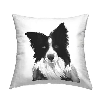 Stupell Home Decor Border Collie Dog Throw Pillow