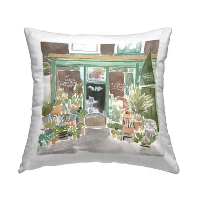 Stupell Home Decor French Flower Shop Throw Pillow