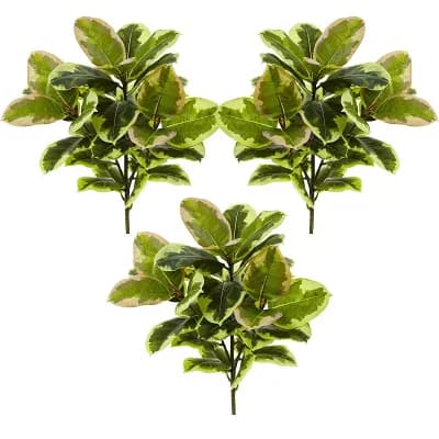 nearly natural 3 pc 23 in Real Touch Rubber Leaf Artificial Plant Set