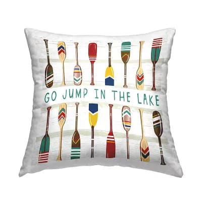 Stupell Home Decor Go Jump In The Lake Throw Pillow