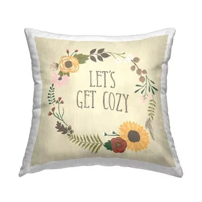 Stupell Home Decor Let's Get Cozy Decorative Throw Pillow