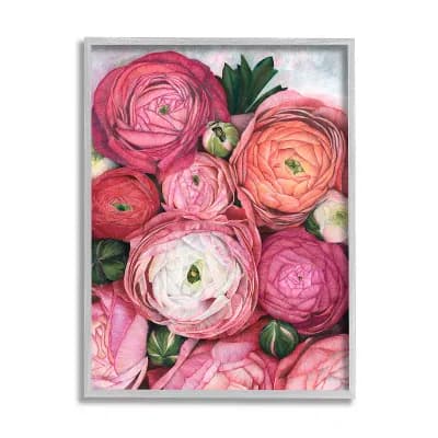Stupell Home Decor Romantic Red Peonies Budding Framed Wall Art