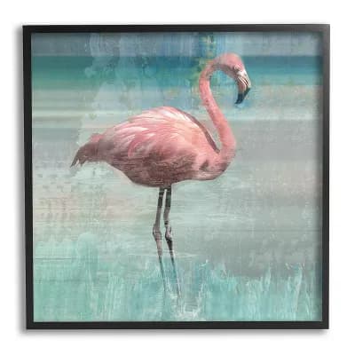 Stupell Home Decor Layered Flamingo Portrait Framed Wall Art