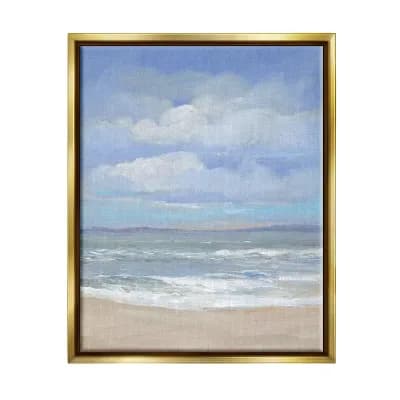 Stupell Home Decor Cloudy Ocean Bay Shoreline Framed Wall Art
