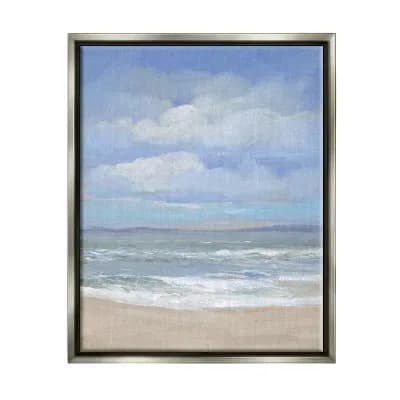 Stupell Home Decor Cloudy Ocean Bay Shoreline Framed Wall Art