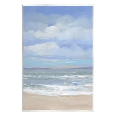 Stupell Home Decor Cloudy Ocean Bay Shoreline Framed Wall Art