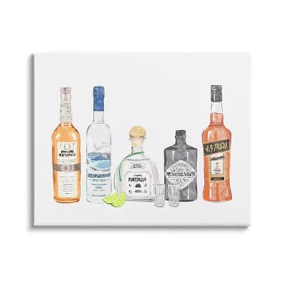 Stupell Home Decor Mixed Bar Bottles Canvas Wall Art