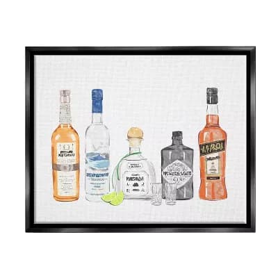 Stupell Home Decor Mixed Bar Bottles Framed Wall Art