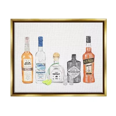 Stupell Home Decor Mixed Bar Liquor Bottles Framed Wall Art