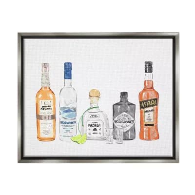 Stupell Home Decor Mixed Bar Bottle Framed Wall Art