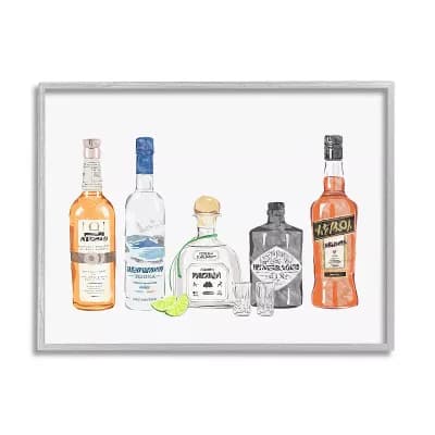 Stupell Home Decor Mixed Bar Liquor Bottle Framed Wall Art