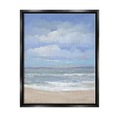 Stupell Home Decor Cloudy Ocean Bay Shoreline Framed Wall Art