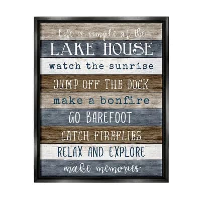 Stupell Home Decor Lake House List Framed Wall Art