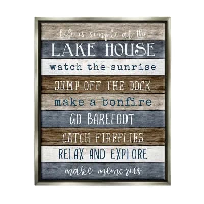 Stupell Home Decor Life Is Simple Lake House Framed Wall Art