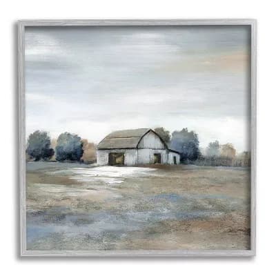 Stupell Home Decor Countryside Barn Silver Finish Framed Wall Art