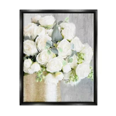 Stupell Home Decor White Rose Bouquet Framed Wall Art