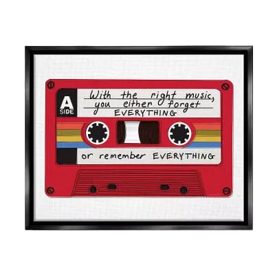 Stupell Home Decor Cassette The Right Music Framed Wall Art
