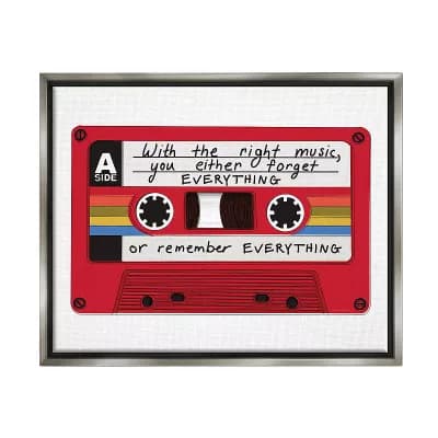 Stupell Home Decor Cassette Right Music Framed Wall Art