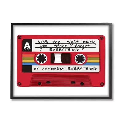 Stupell Home Decor The Right Music Red Cassette Framed Wall Art