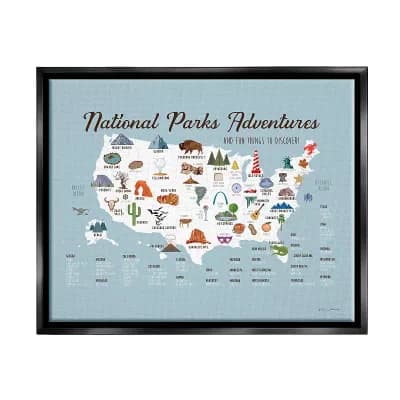 Stupell Home Decor National Parks Adventures Map Framed Wall Art