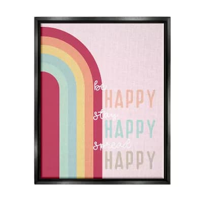 Stupell Home Decor Spread Happy Pink Rainbow Framed Wall Art
